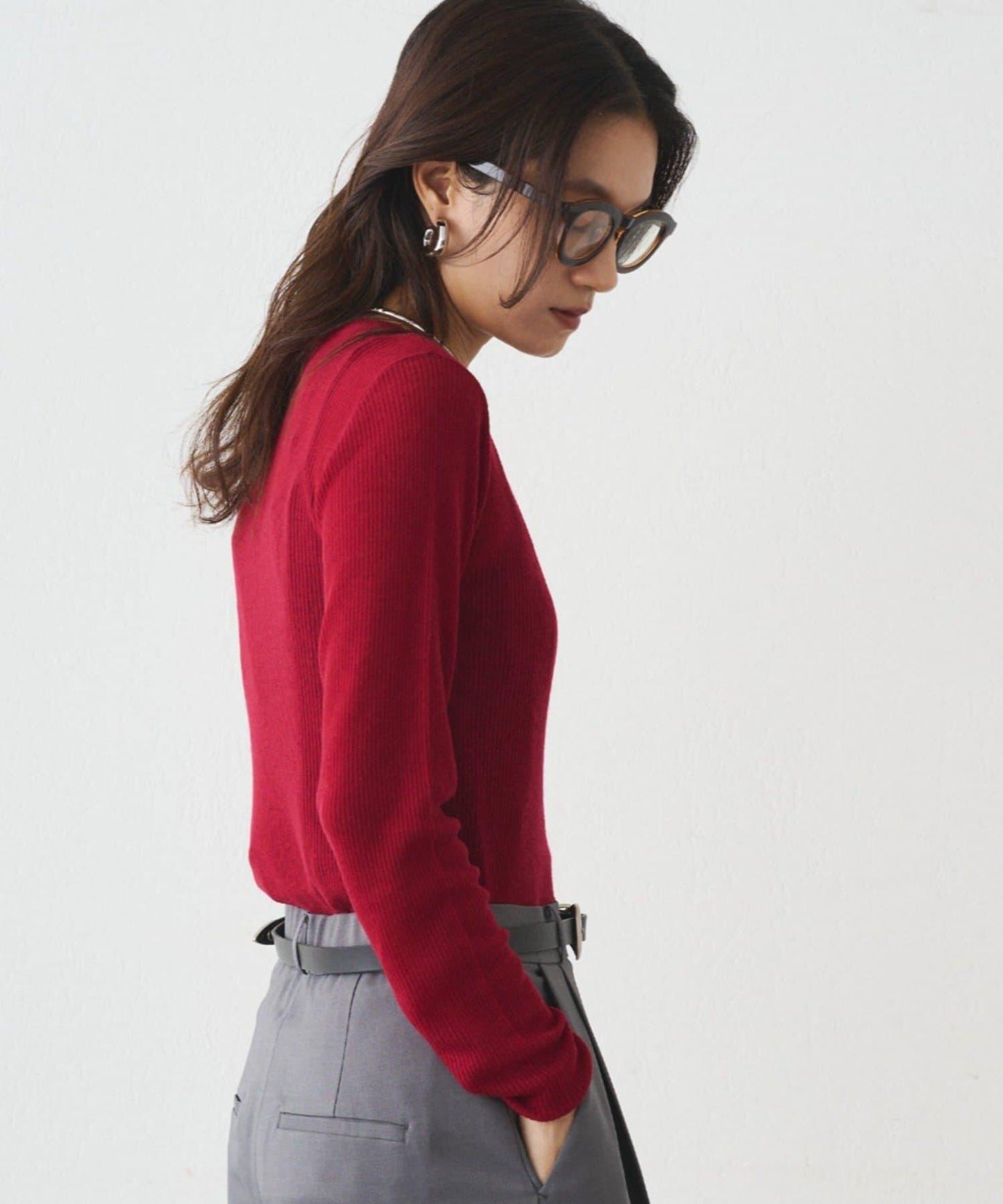 透視針織套頭衫