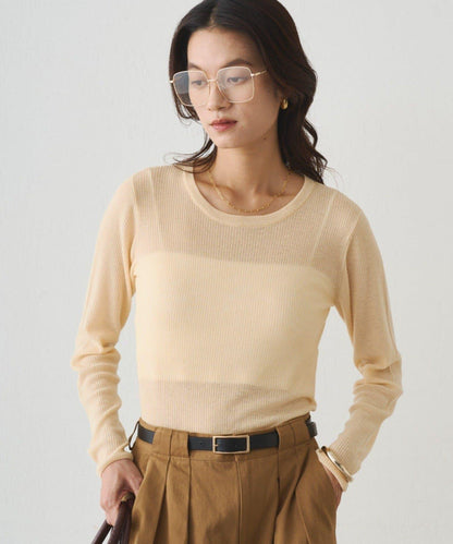 透視針織套頭衫