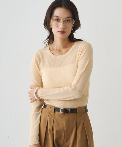 透視針織套頭衫