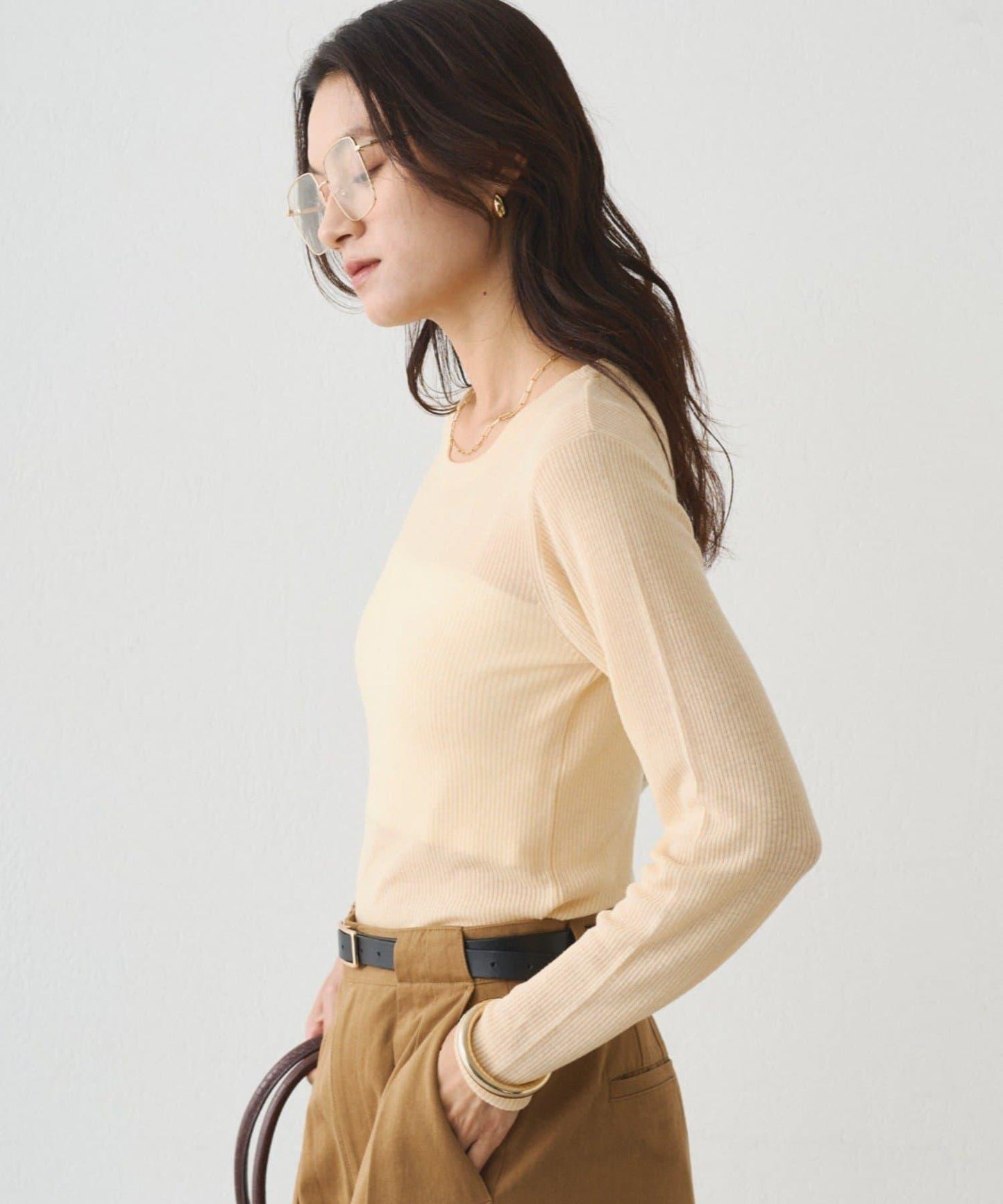 透視針織套頭衫