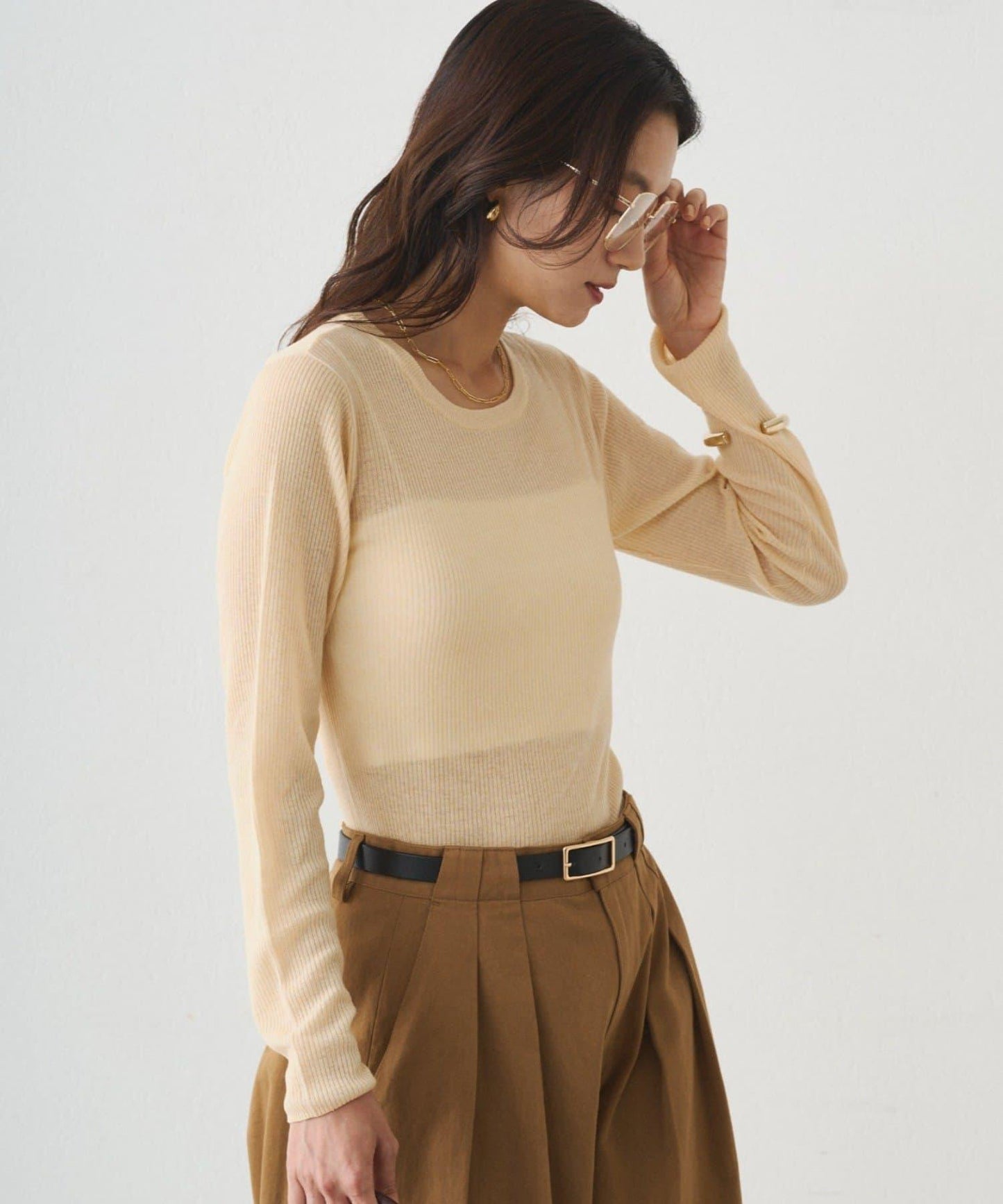 透視針織套頭衫