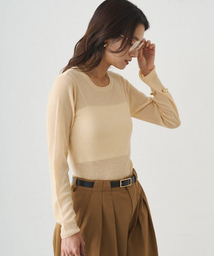 透視針織套頭衫