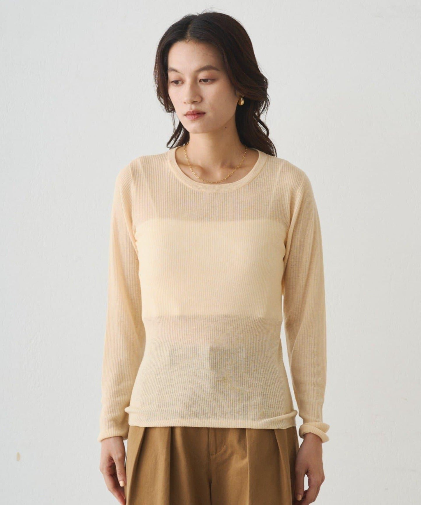 透視針織套頭衫