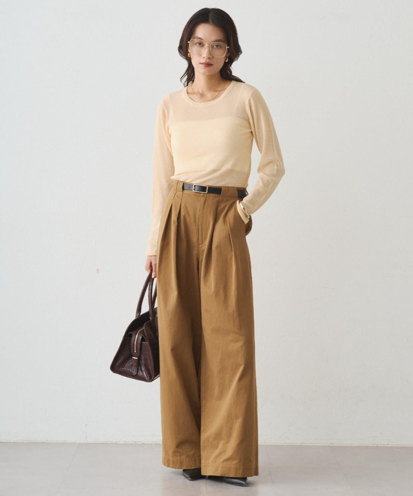 透視針織套頭衫