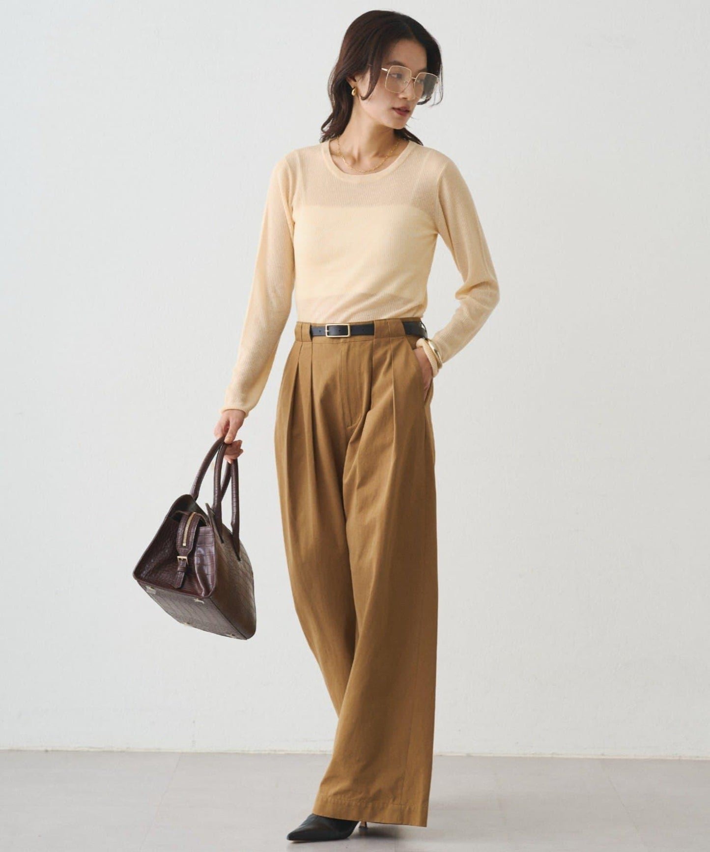 透視針織套頭衫