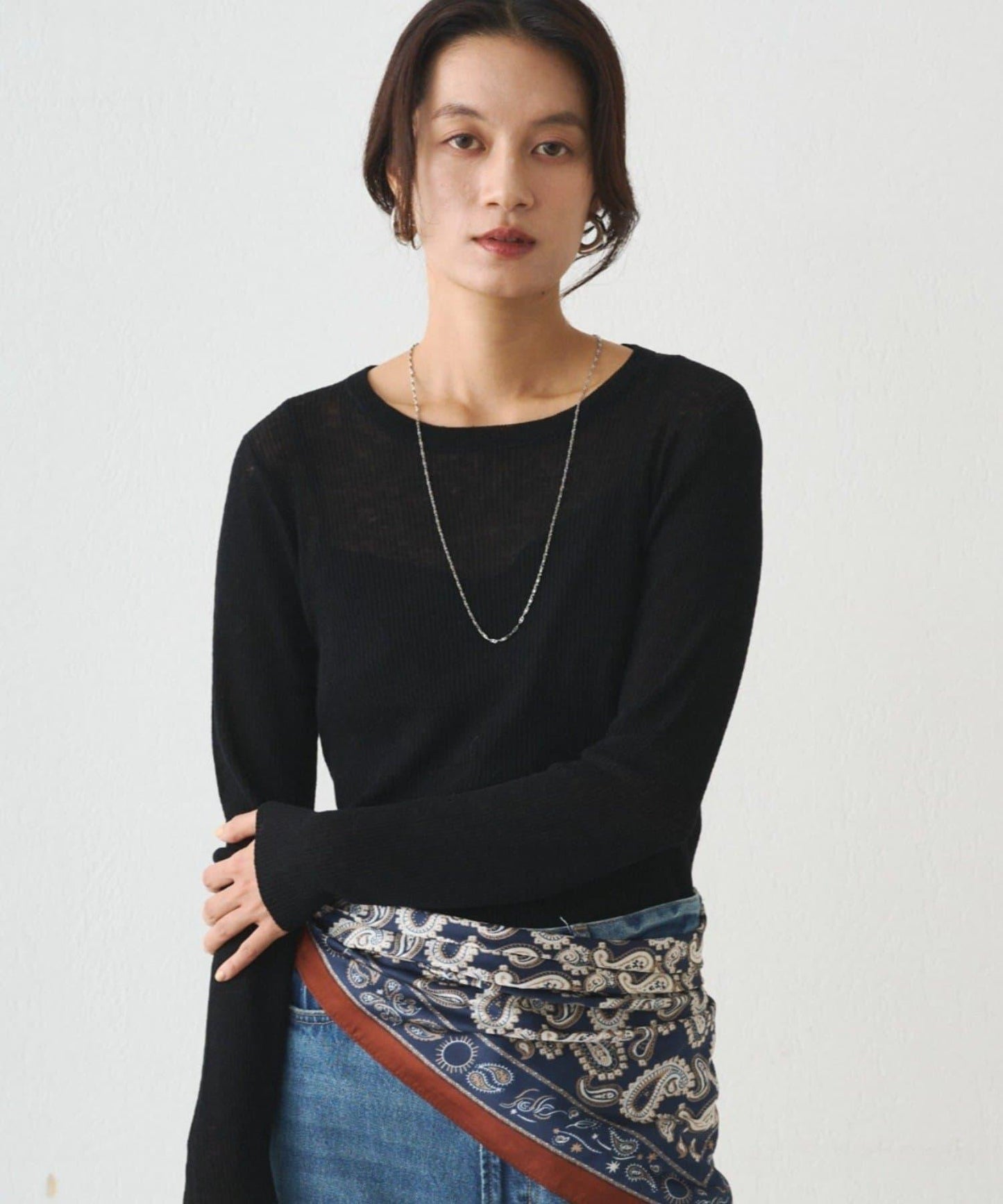 透視針織套頭衫