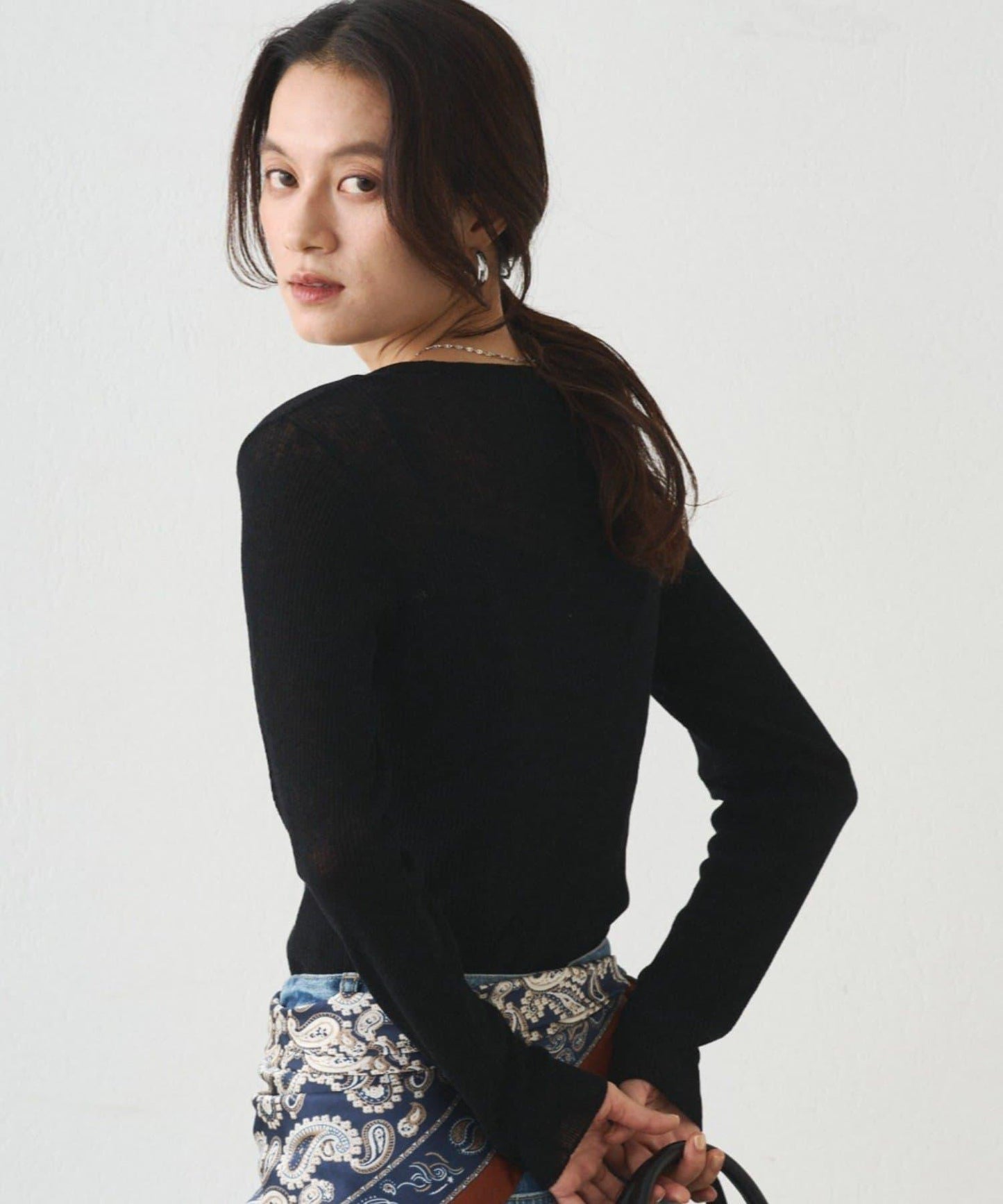 透視針織套頭衫