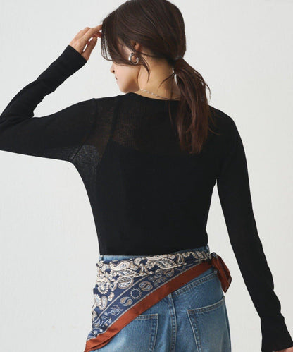 透視針織套頭衫