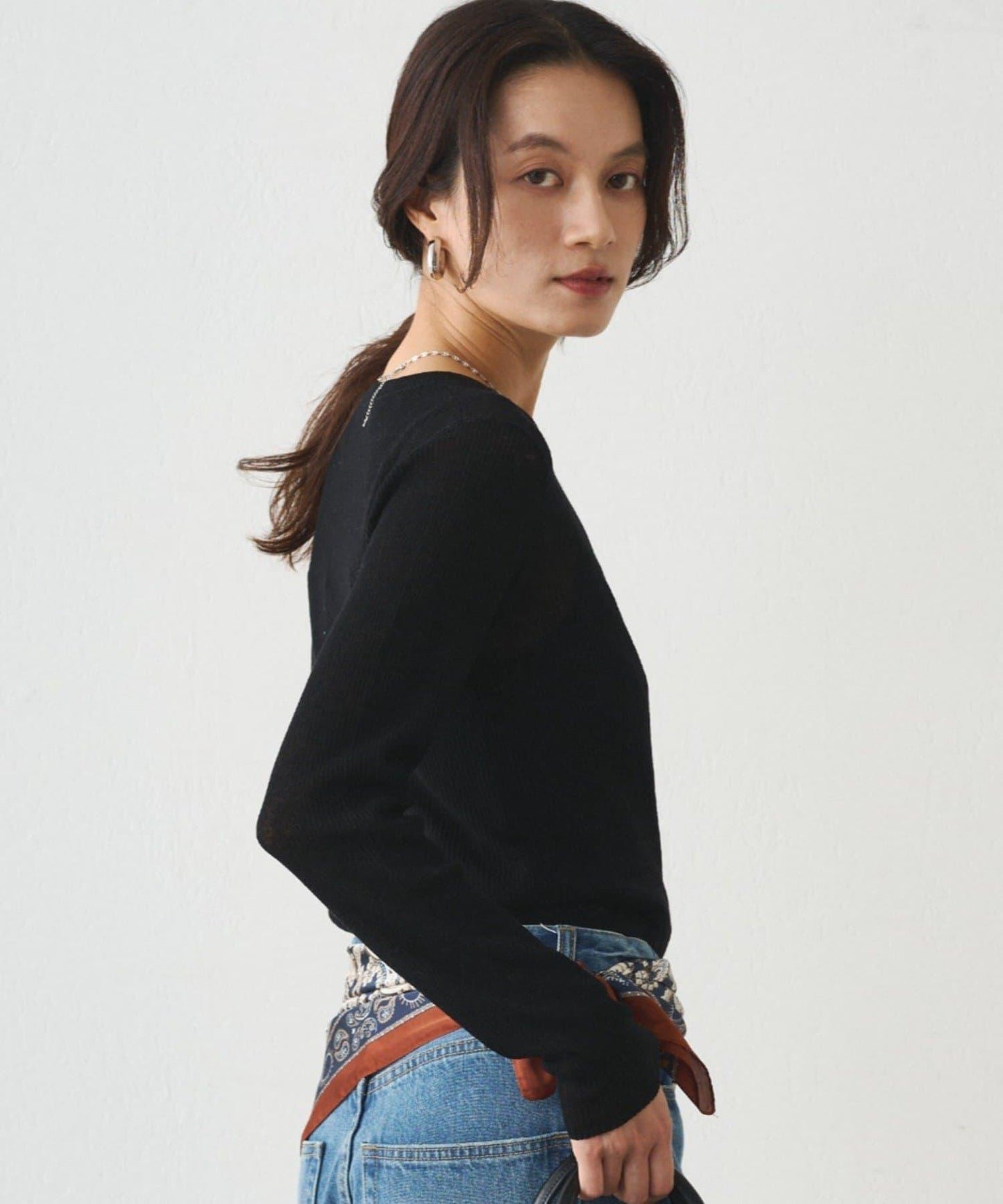 透視針織套頭衫