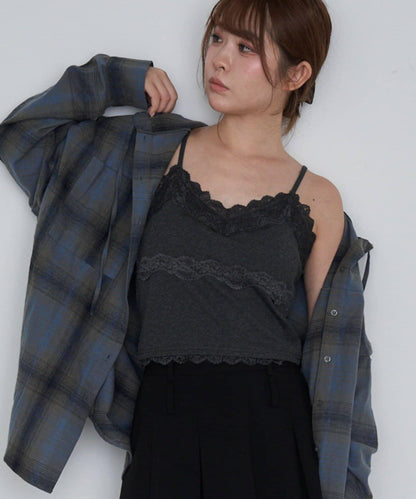 帶胸墊蕾絲吊帶背心