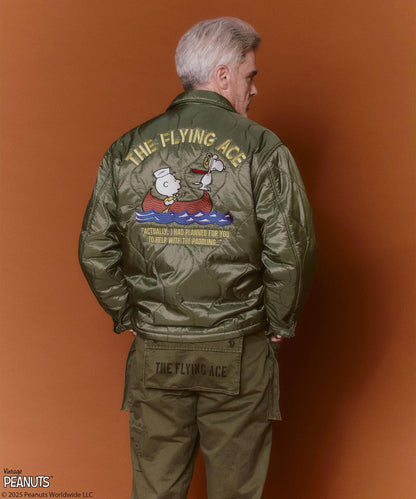 《AVIREX × 《PEANUTS》絎縫夾克 “FLYING ACE”