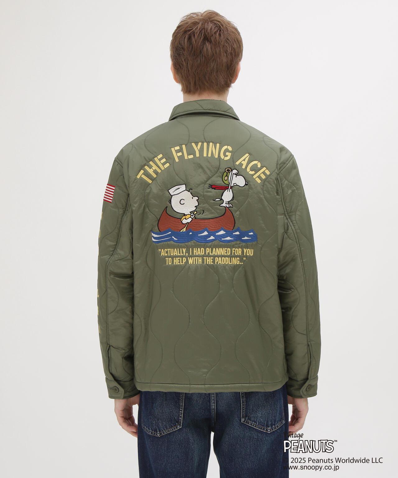《AVIREX × 《PEANUTS》絎縫夾克 “FLYING ACE”