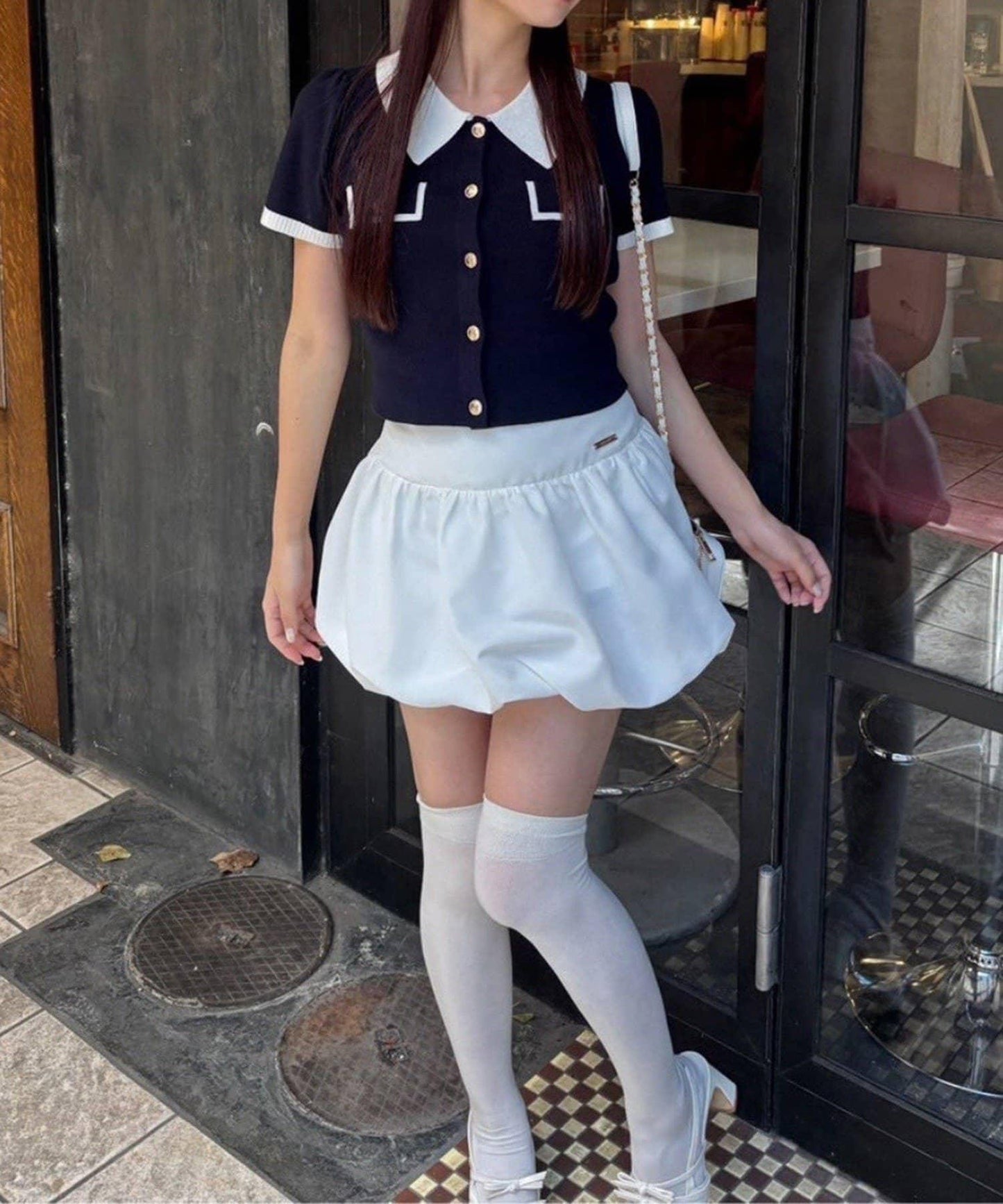 【one after another】泡泡袖迷你裙