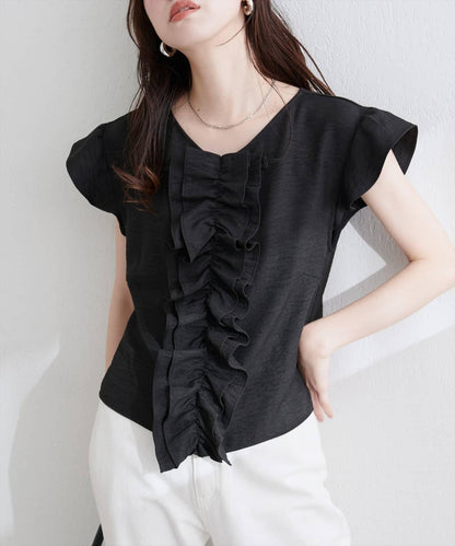 【natural couture】前飾荷葉邊襯衫