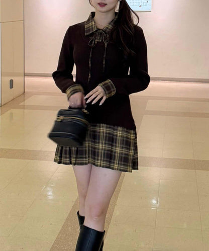 【RMAF】下襬百褶拼接迷你連衣裙