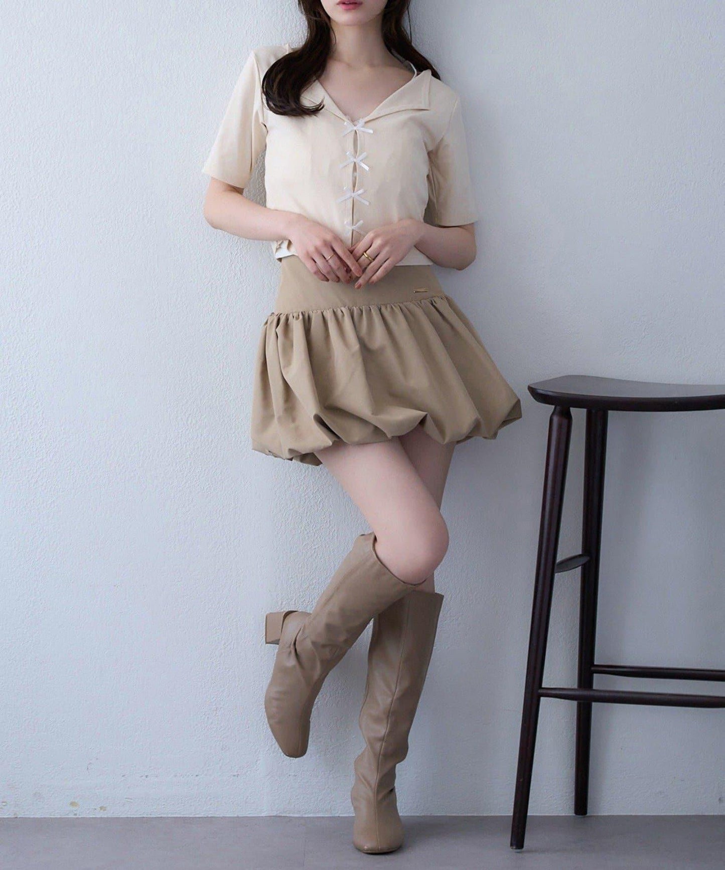 【one after another】泡泡袖迷你裙