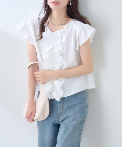 【natural couture】前飾荷葉邊襯衫