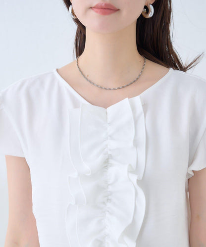 【natural couture】前飾荷葉邊襯衫