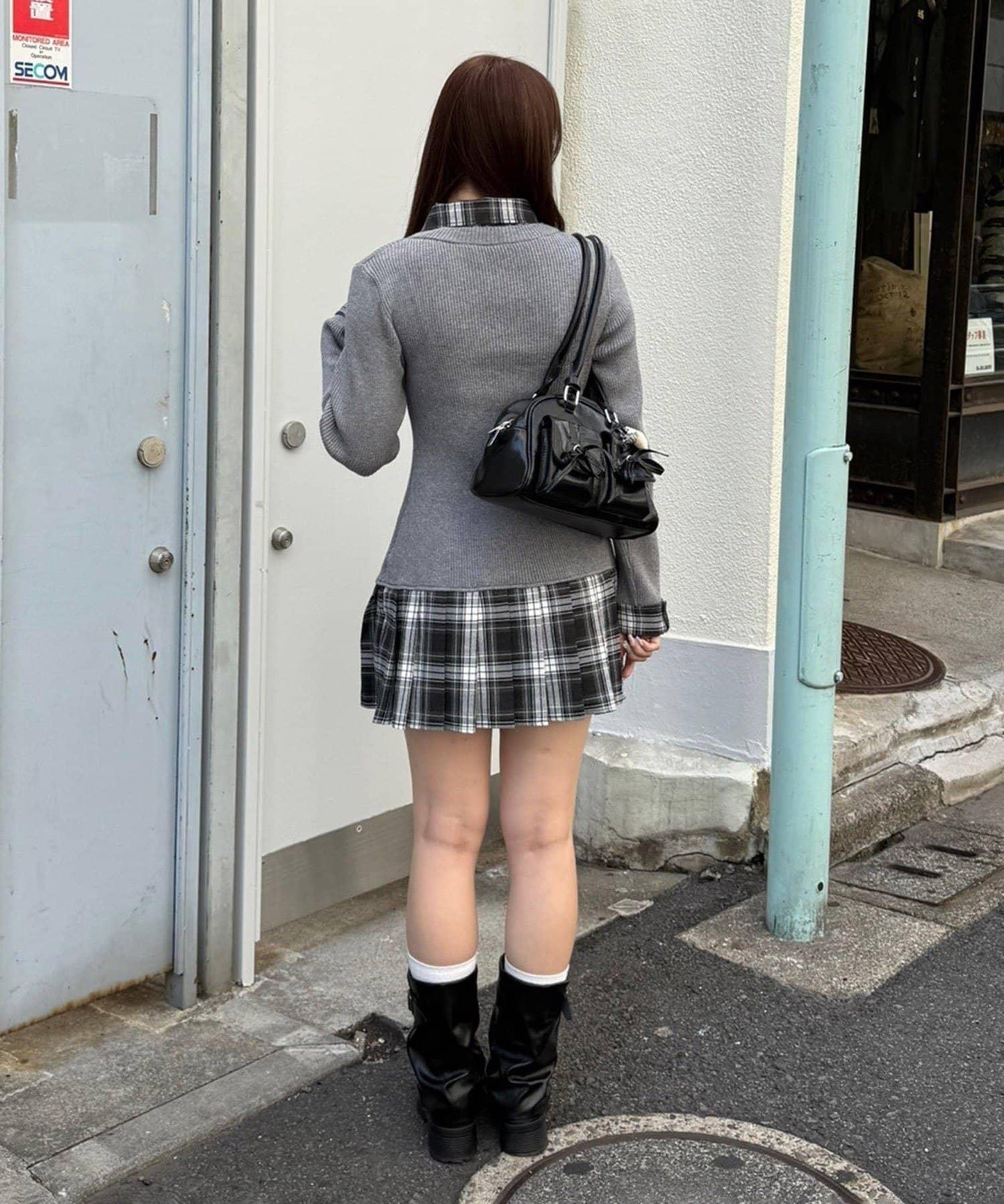 【RMAF】下襬百褶拼接迷你連衣裙