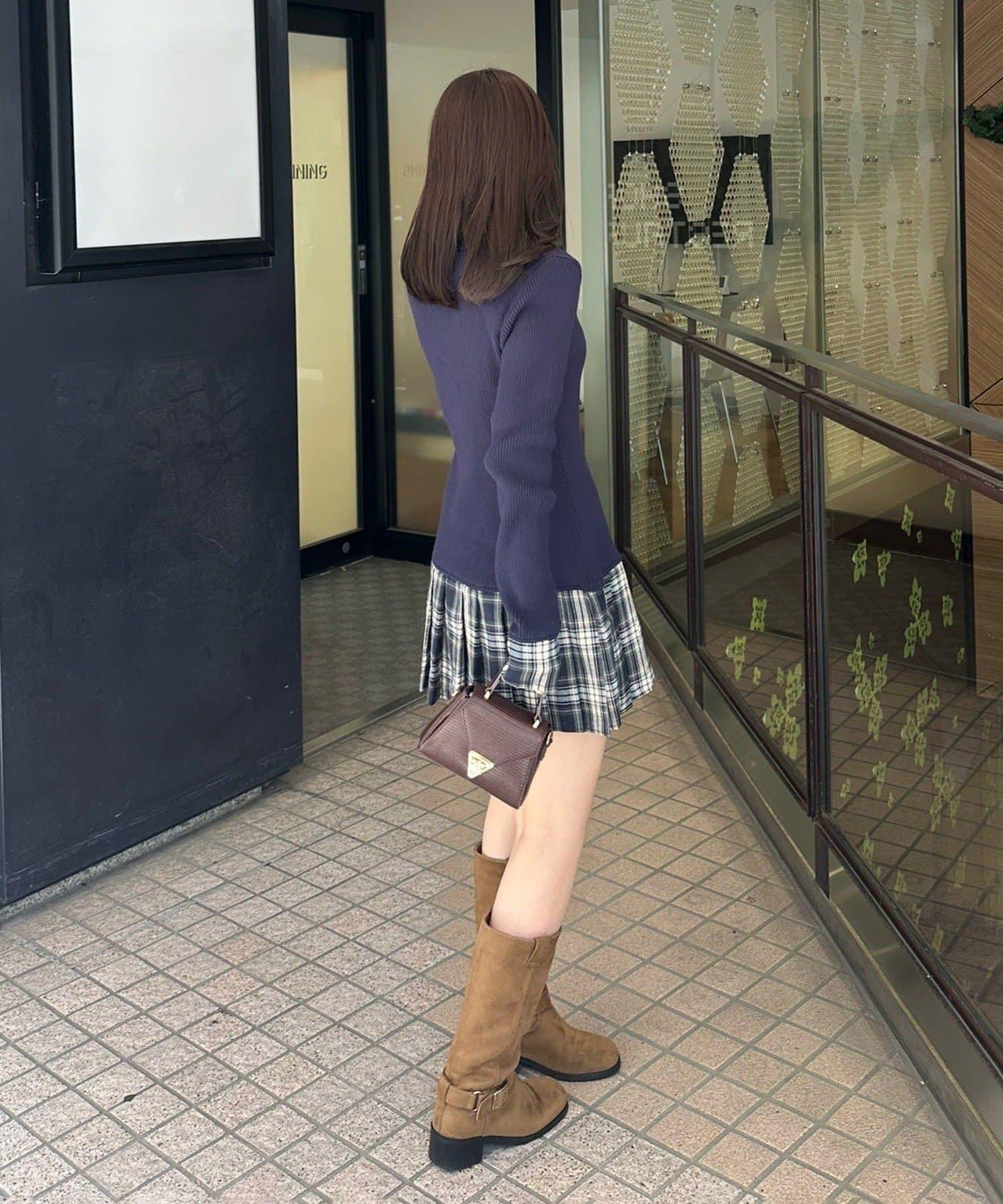 【RMAF】下襬百褶拼接迷你連衣裙