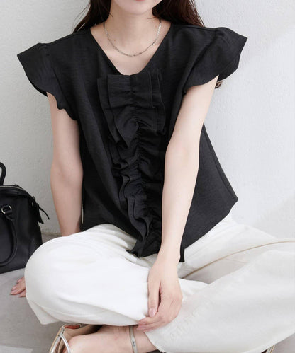 【natural couture】前飾荷葉邊襯衫