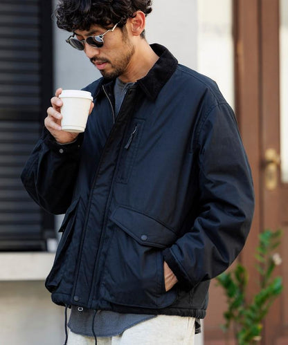 燈芯絨拼接棉尼龍夾克