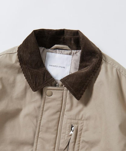 燈芯絨拼接棉尼龍夾克