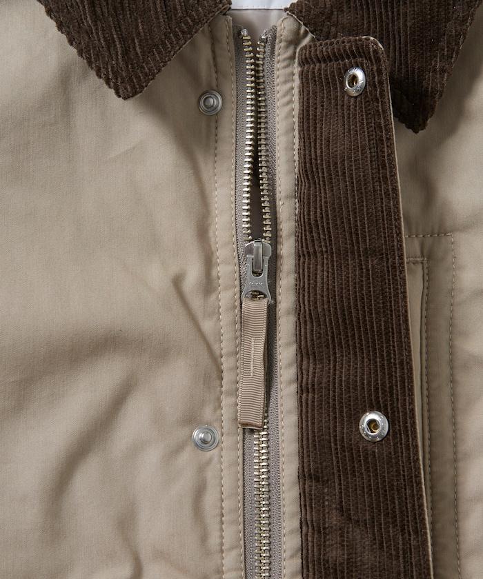 燈芯絨拼接棉尼龍夾克