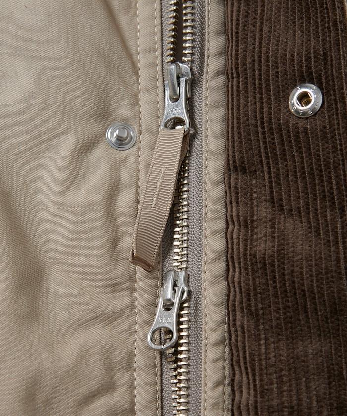 燈芯絨拼接棉尼龍夾克