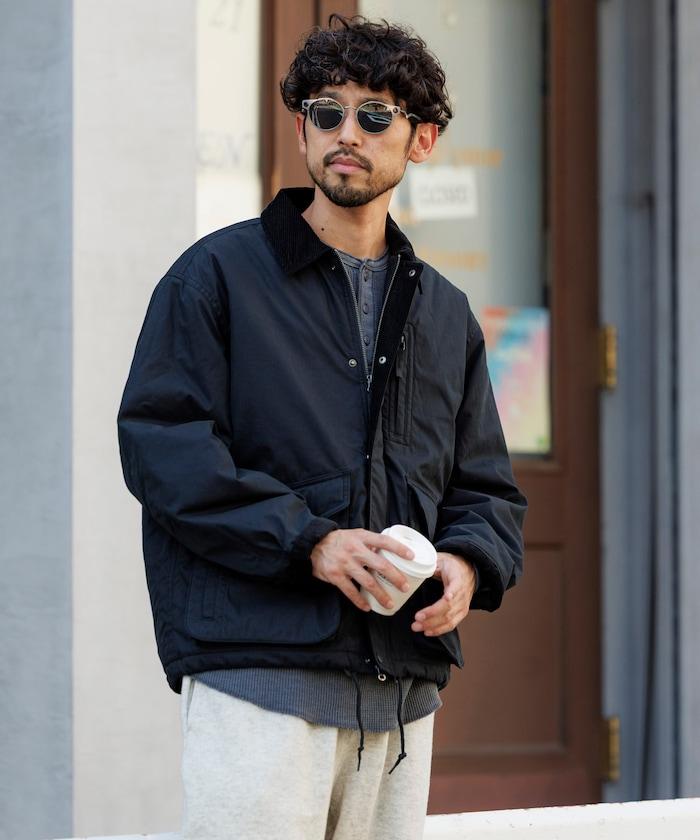 燈芯絨拼接棉尼龍夾克