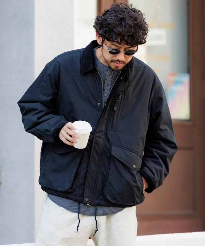 燈芯絨拼接棉尼龍夾克