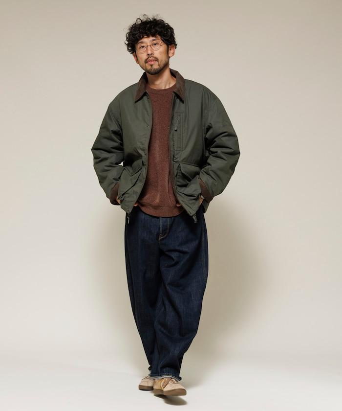 燈芯絨拼接棉尼龍夾克