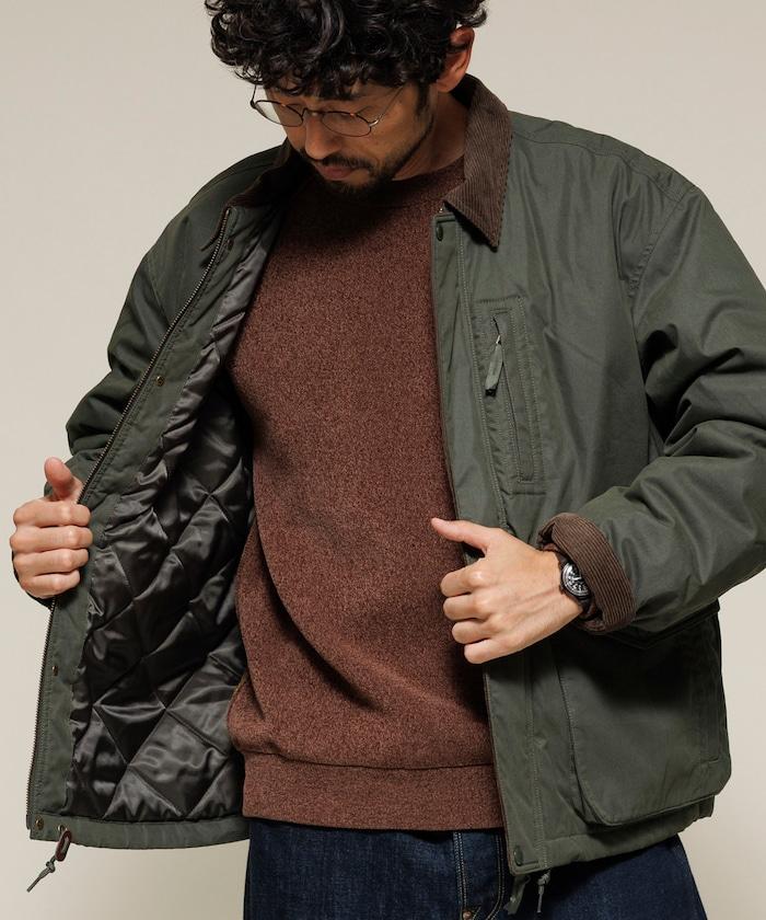 燈芯絨拼接棉尼龍夾克