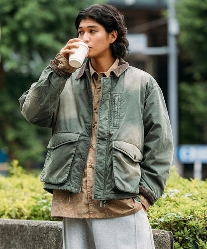 燈芯絨拼接棉尼龍夾克