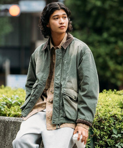燈芯絨拼接棉尼龍夾克