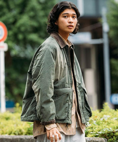 燈芯絨拼接棉尼龍夾克
