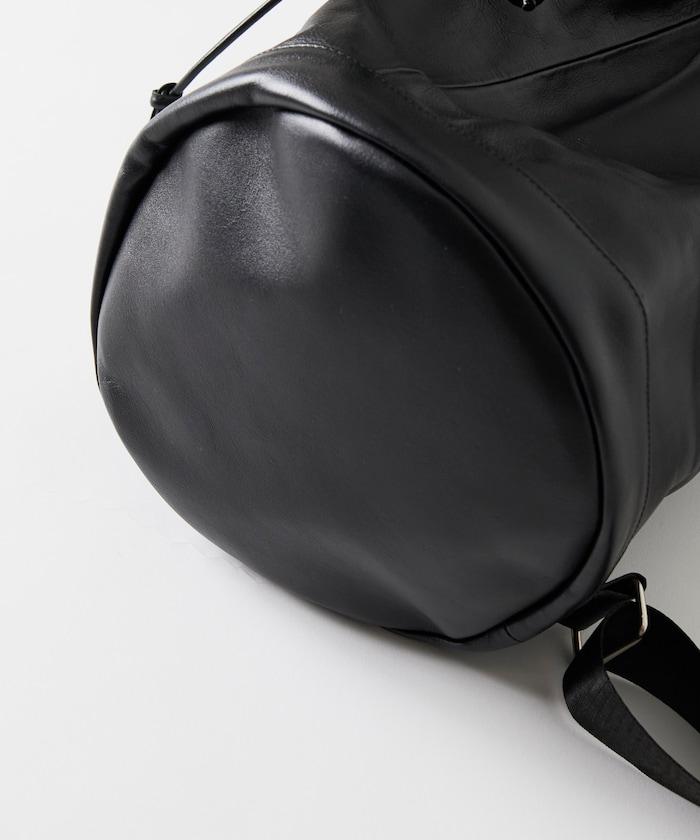 防潑水牛皮束口單肩包