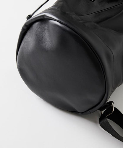 防潑水牛皮束口單肩包