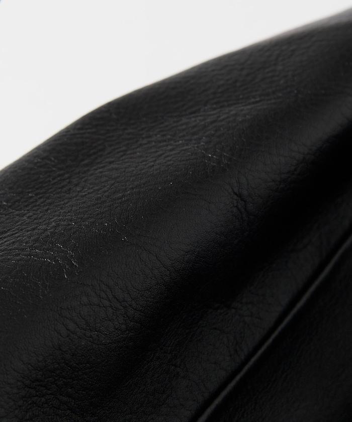 防潑水牛皮束口單肩包