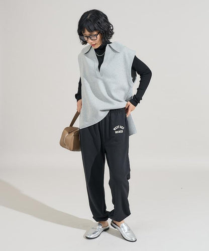 可機洗衛衣風針織開領馬甲可搭配套裝