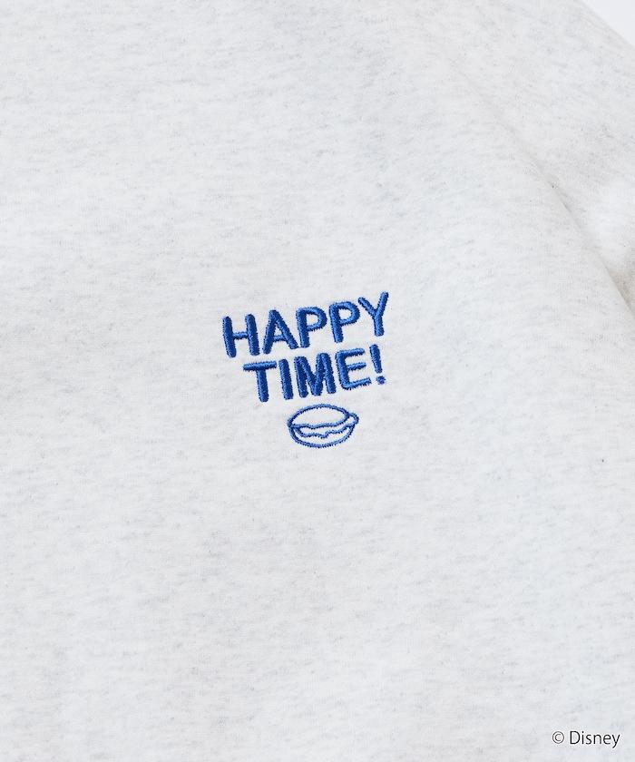 DISNEY 《迪士尼》 米老鼠/特別款寬鬆版型背部印花圓領衛衣/HAPPY TIME