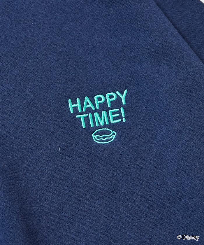 DISNEY 《迪士尼》 米老鼠/特別款寬鬆版型背部印花圓領衛衣/HAPPY TIME