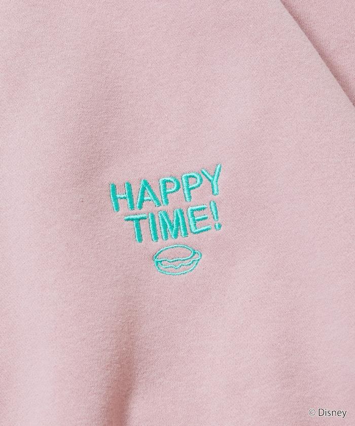 DISNEY 《迪士尼》 米老鼠/特別款寬鬆版型背部印花圓領衛衣/HAPPY TIME