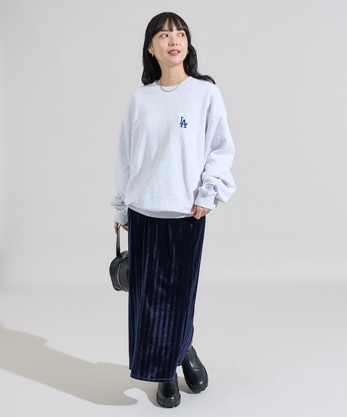 條紋天鵝絨半身裙