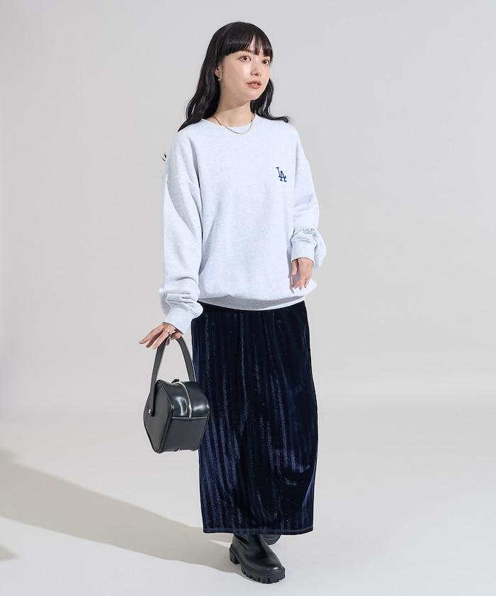 條紋天鵝絨半身裙