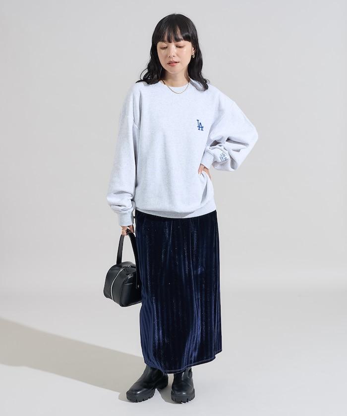 條紋天鵝絨半身裙