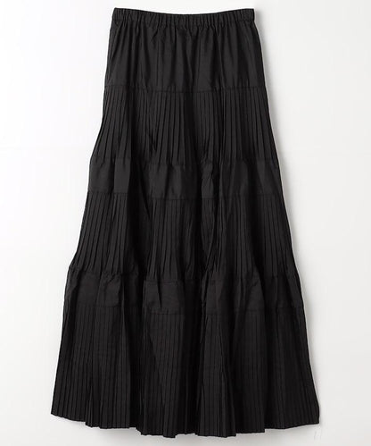 塔夫綢百褶層疊半身裙