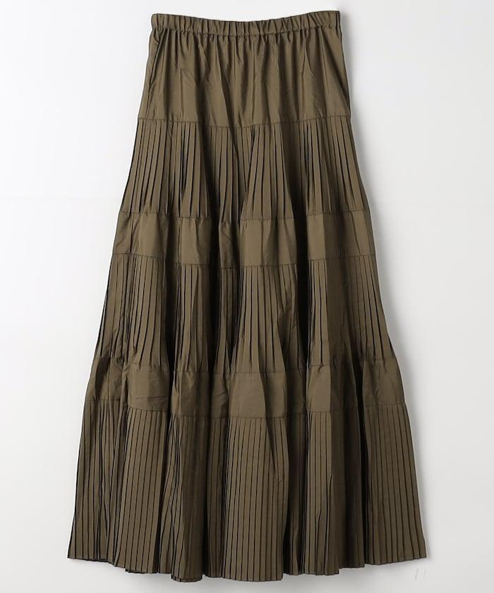 塔夫綢百褶層疊半身裙
