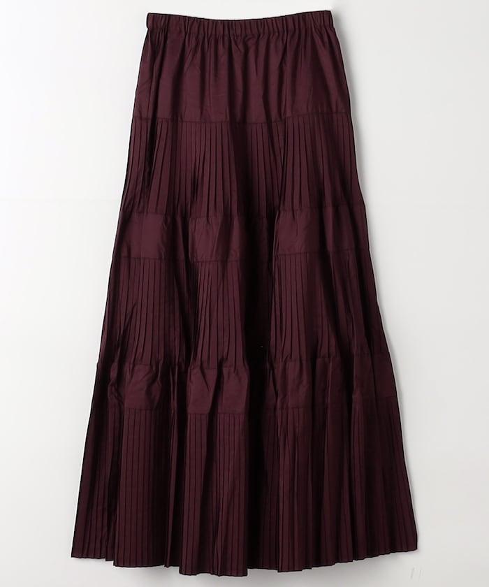 塔夫綢百褶層疊半身裙