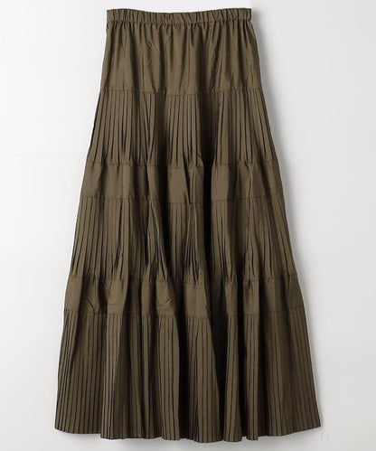 塔夫綢百褶層疊半身裙